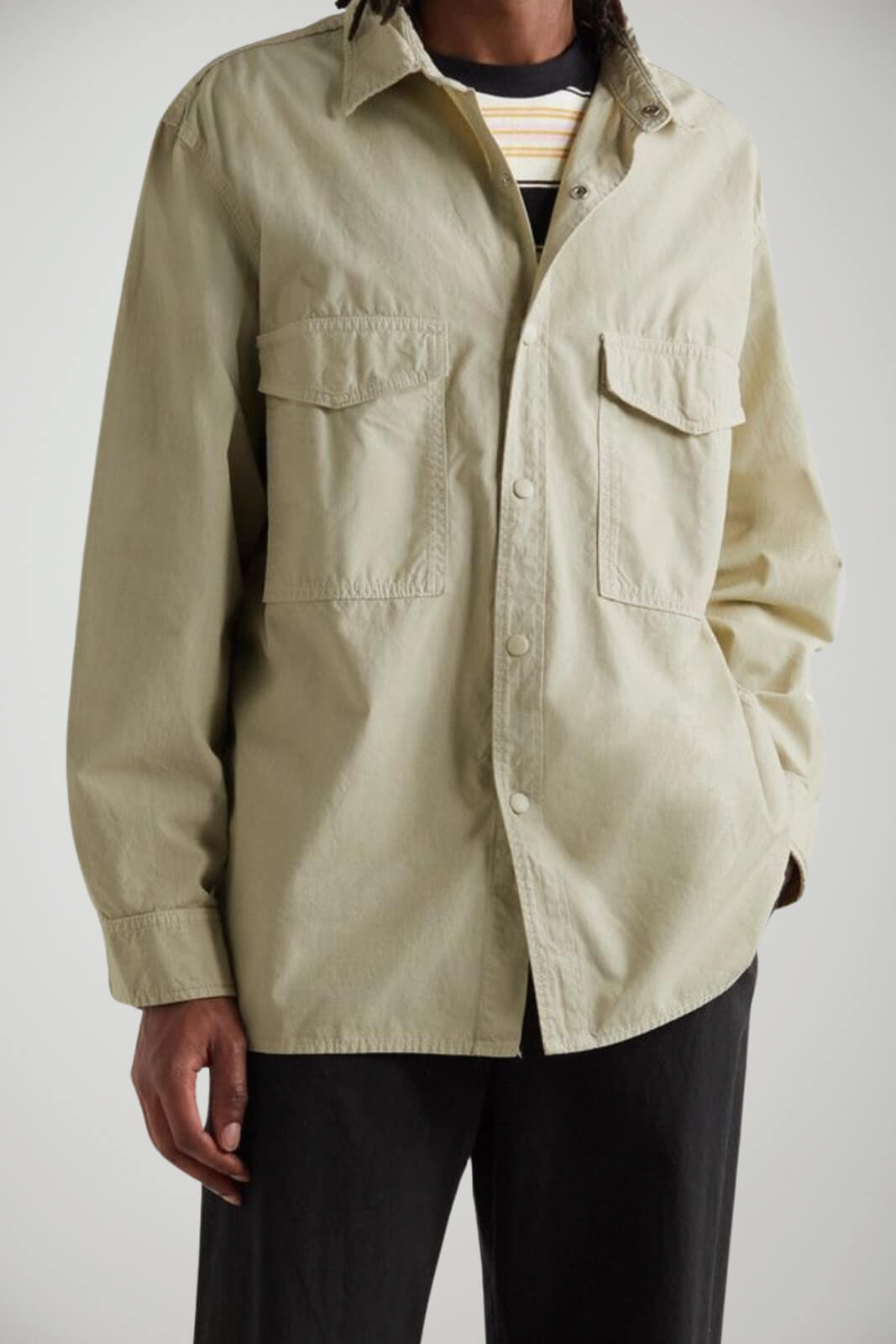 Edwin Men's Shirt Overshirt PELICAN GARMENT DYED