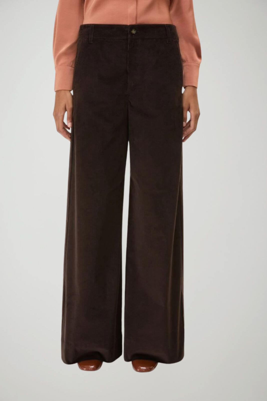 i Blues Pantaloni Donna Wide Leg in velluto / Marrone
