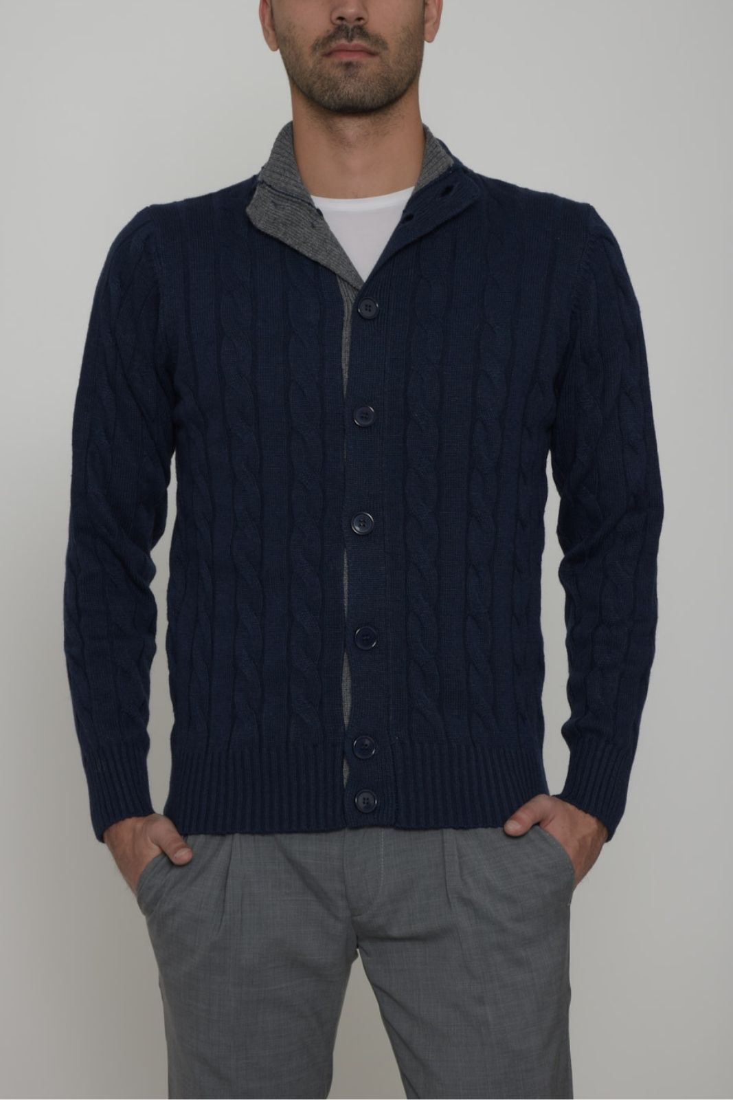 Cashmere Company men's cable knit cardigan
