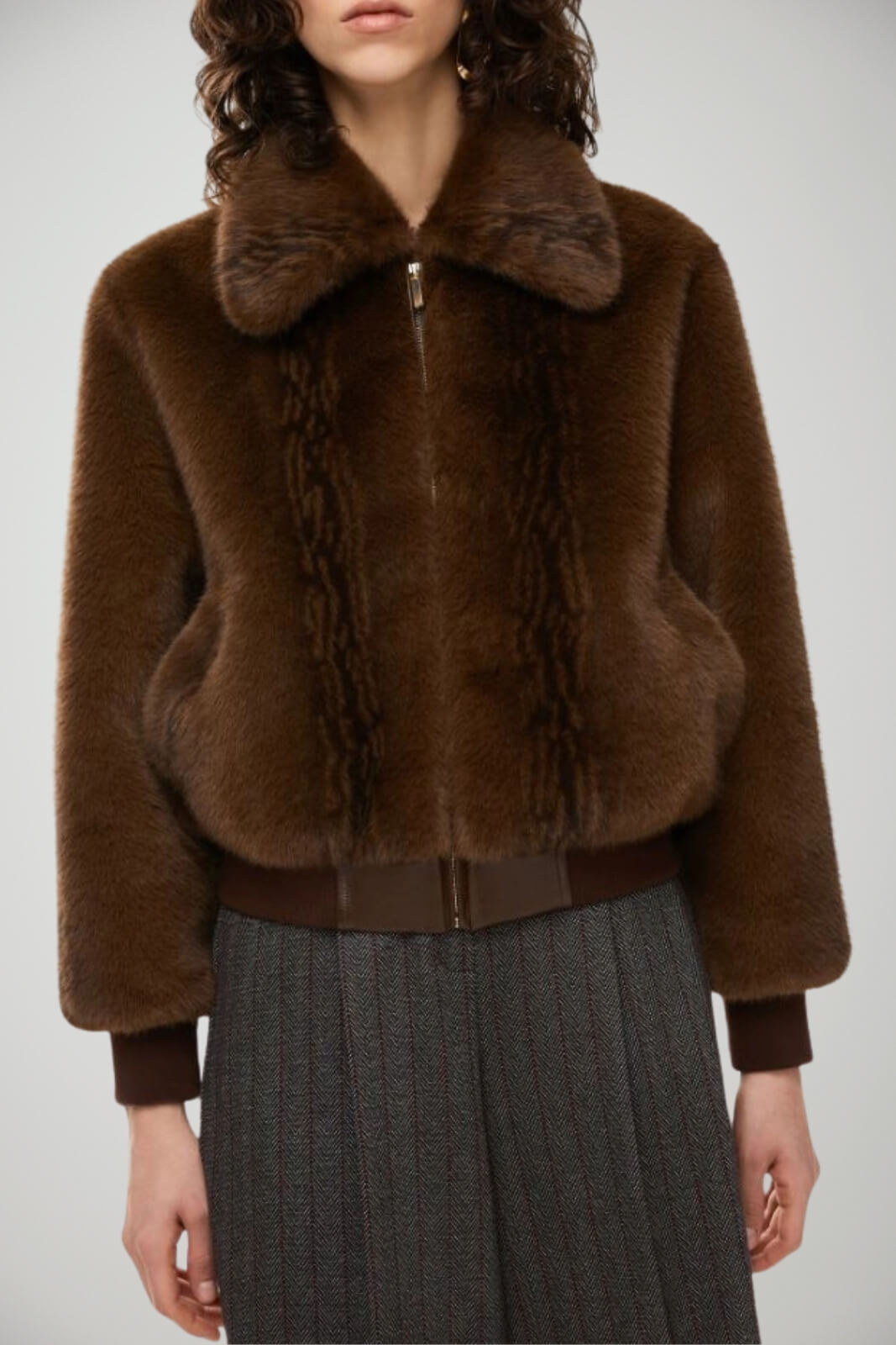 Bomber da donna I Blues in pelliccia sintetica fronte 1