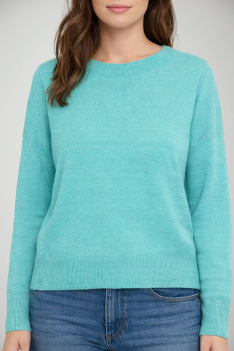 Iblues Maglia Donna scollo a barca misto lino / Acqua Marina