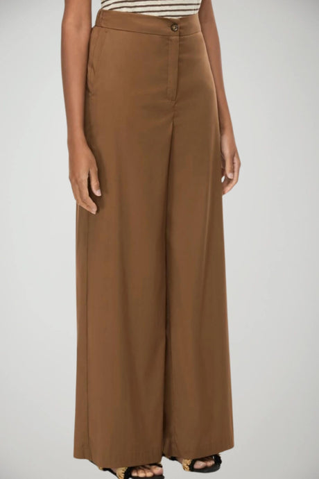 Iblues Pantaloni Donna in popeline wide leg / Biscotto