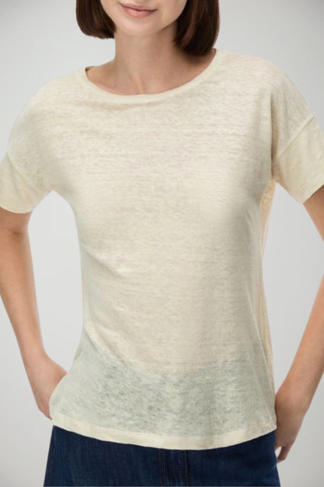 Iblues T-shirt Donna in lino spalla scesa