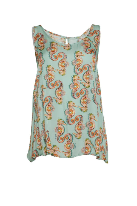 Canotta donna smanicata sea horse fronte