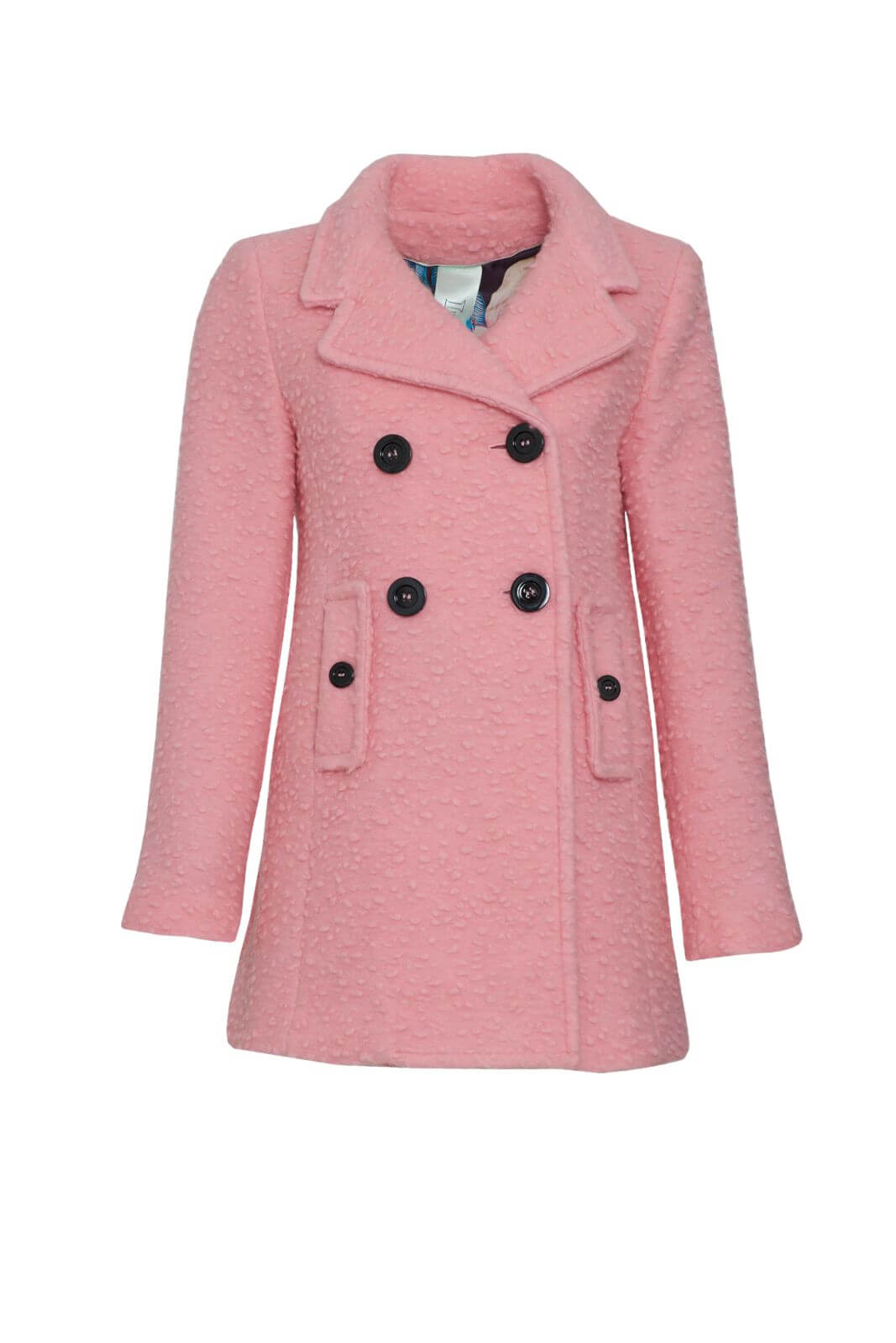 Cappotto doppiopetto in bouclè da donna fronte