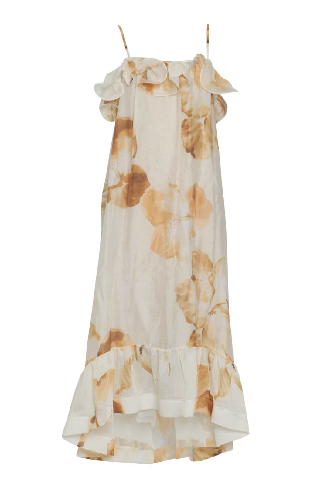 Imperial abito donna asimmetrico con rouches in fantasia floreale