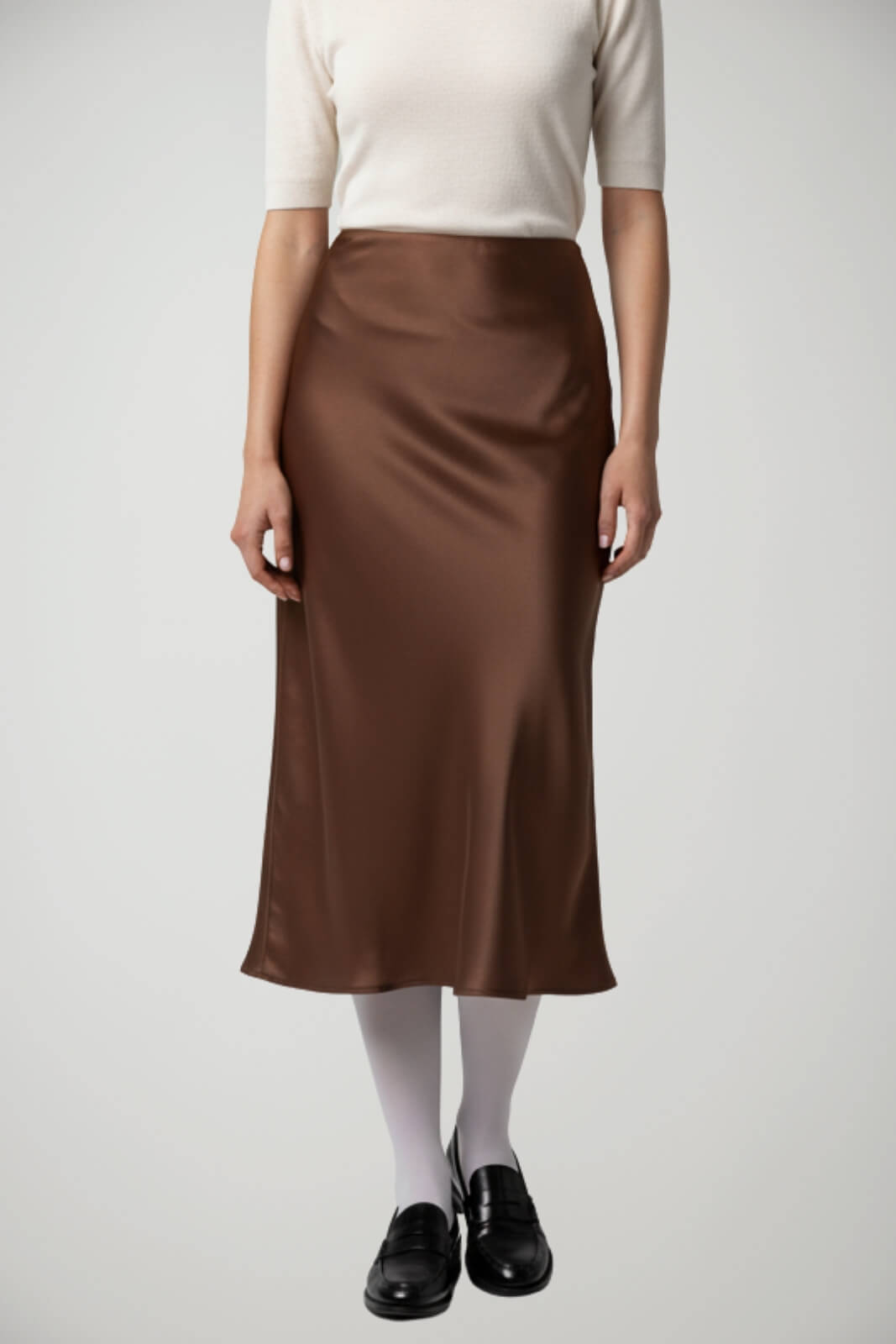 Gonna longuette Imperial in raso e vita elastica