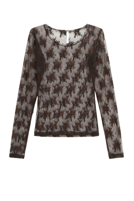 T-shirt da donna Imperial a maniche lunghe in pizzo