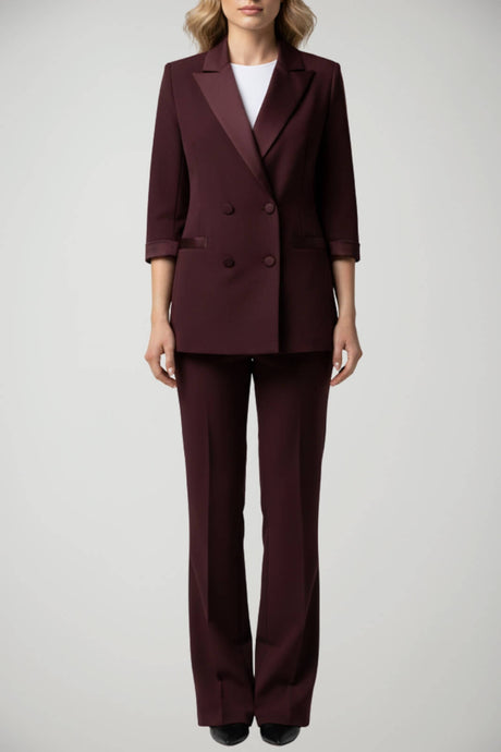 Tailleur da donna Imperial doppiopetto con dettagli in raso