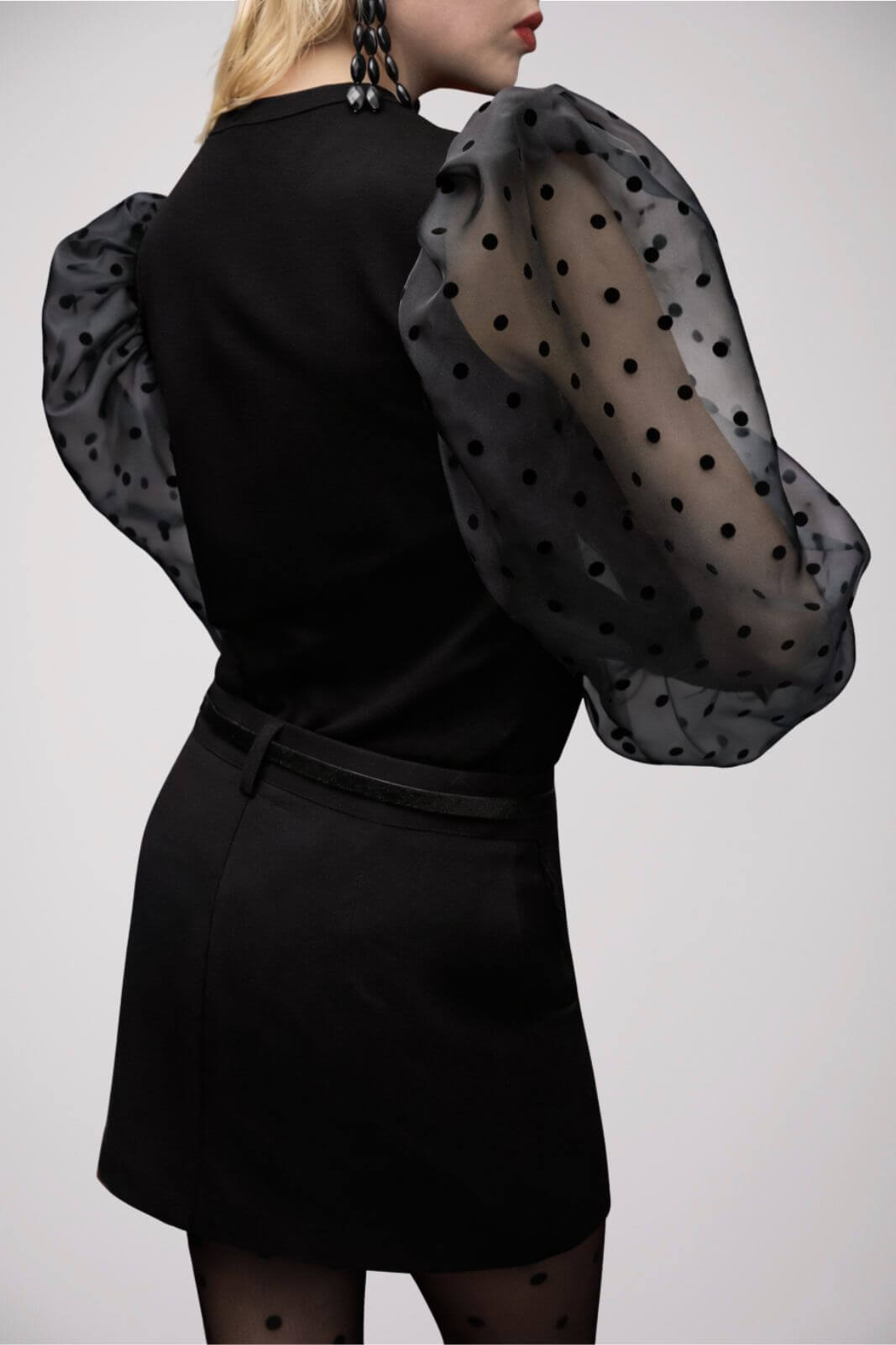 Imperial T-shirt Donna con maniche in tulle a pois