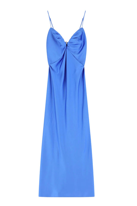 Imperial Abito Donna Lungo Bretelle Azzurro Fronte