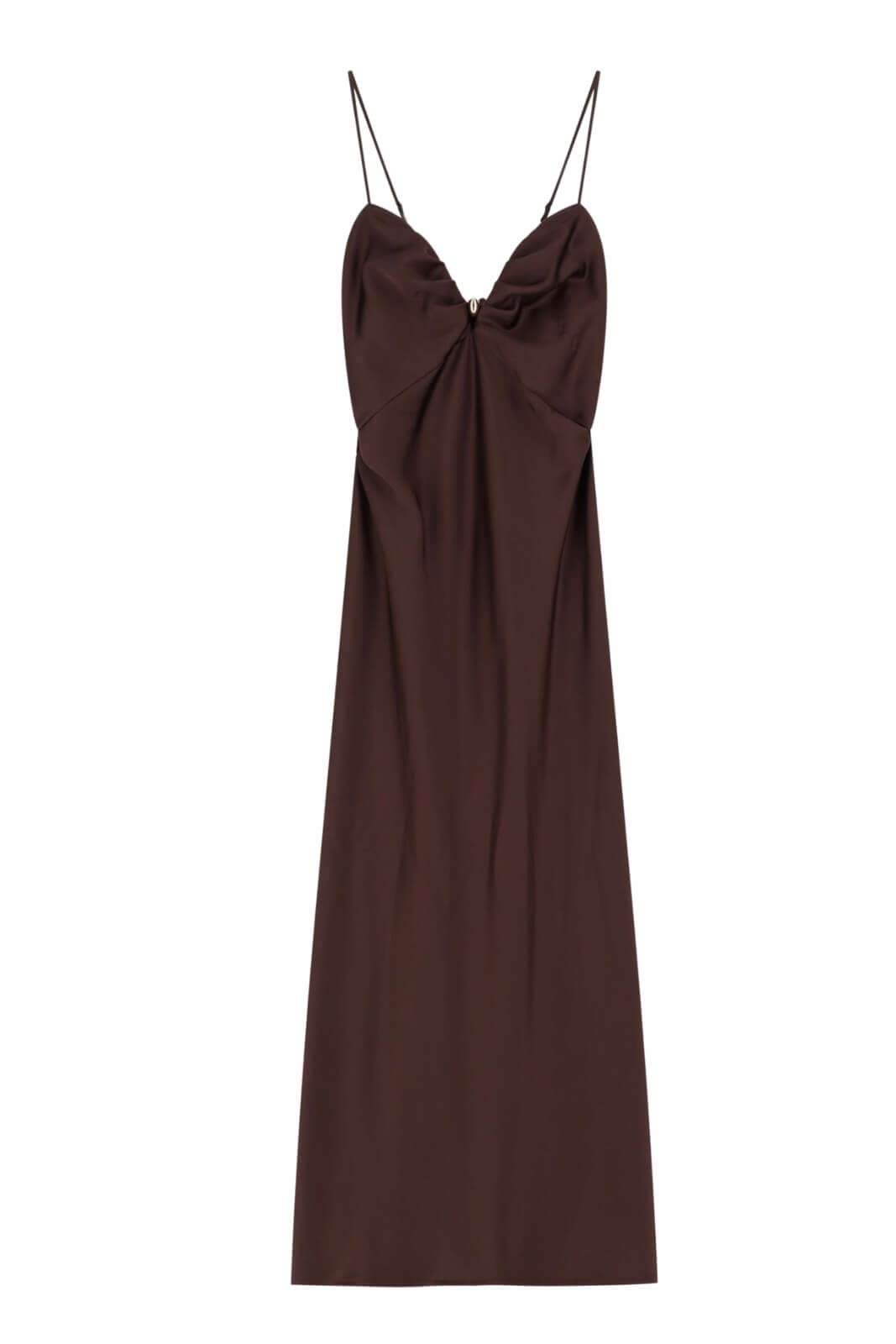 Imperial Abito Donna Lungo Bretelle Azzurro Marrone Fronte