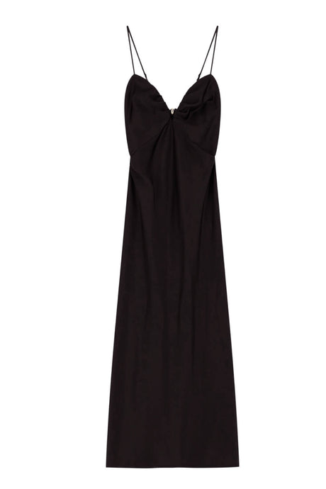Imperial Abito Donna Lungo Bretelle Nero Fronte