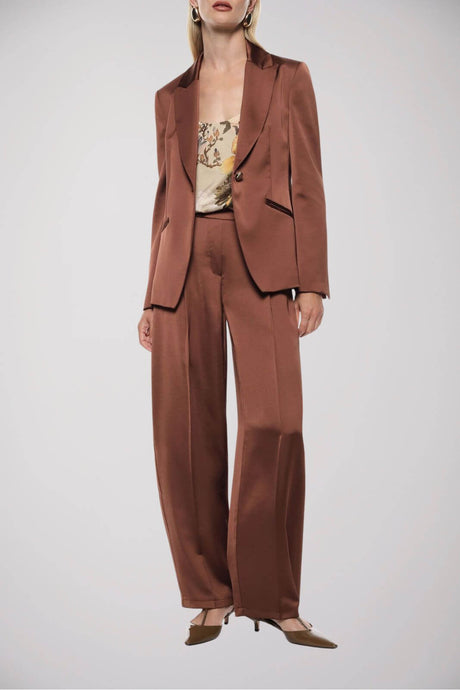 Imperial Pantaloni Donna in satin a vita alta