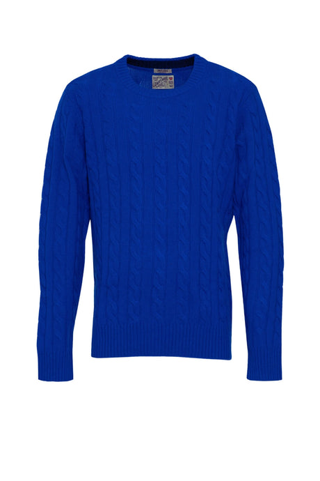 Maglione Impure da uomo a trecce in lana fronte bluette