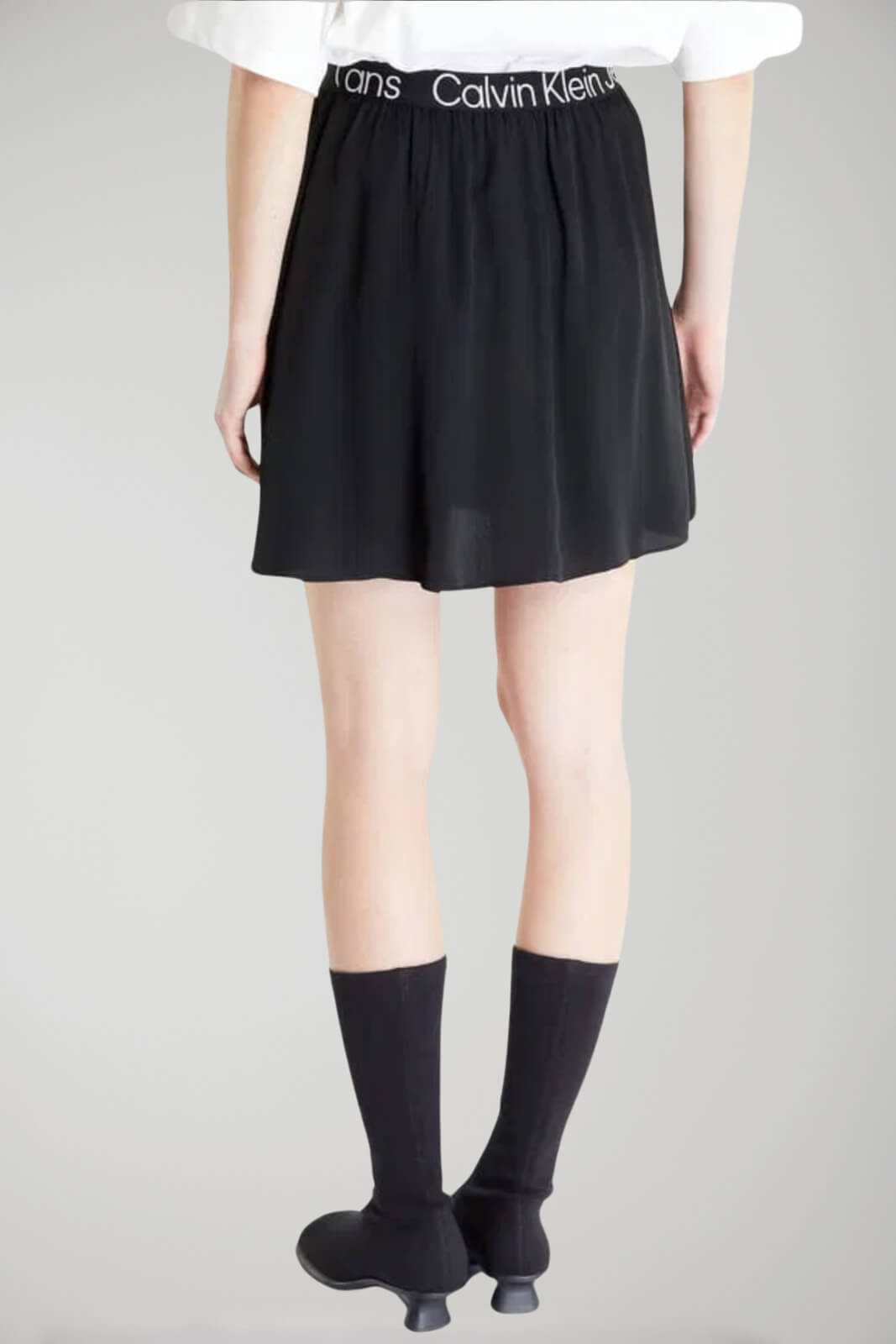 Calvin Klein Mini Skirt with Logo Waistband