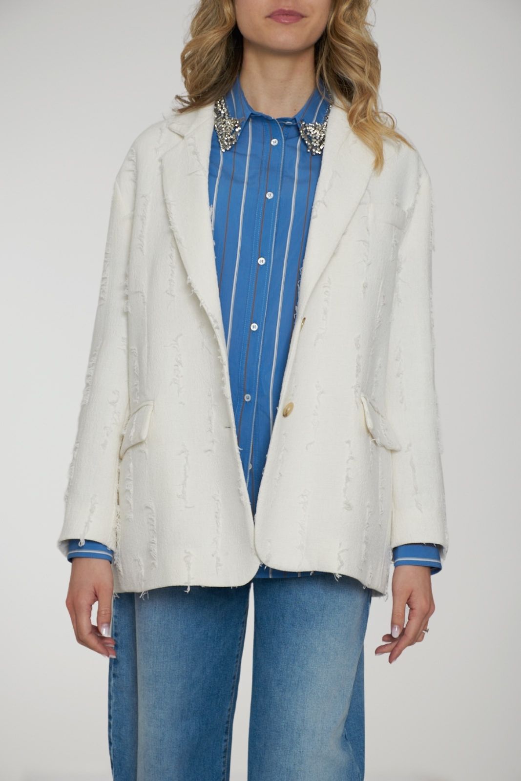Dixie Women's Jacket with Frayed Effect