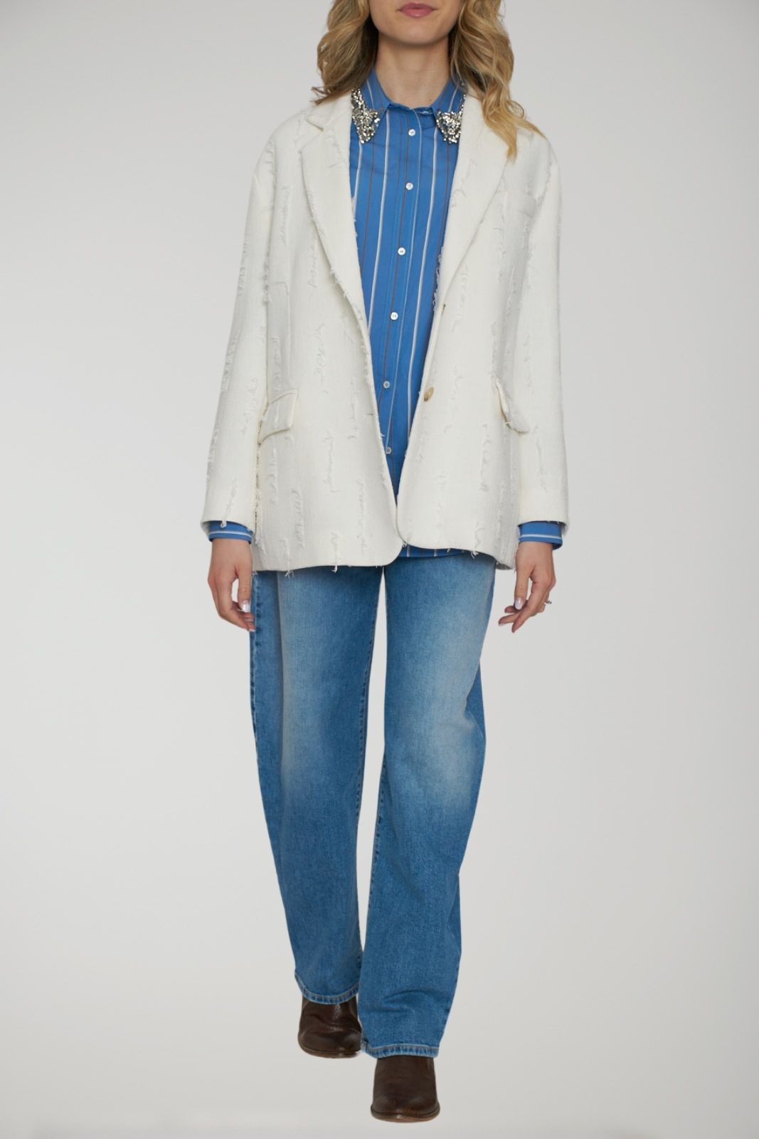 Dixie Women's Jacket with Frayed Effect