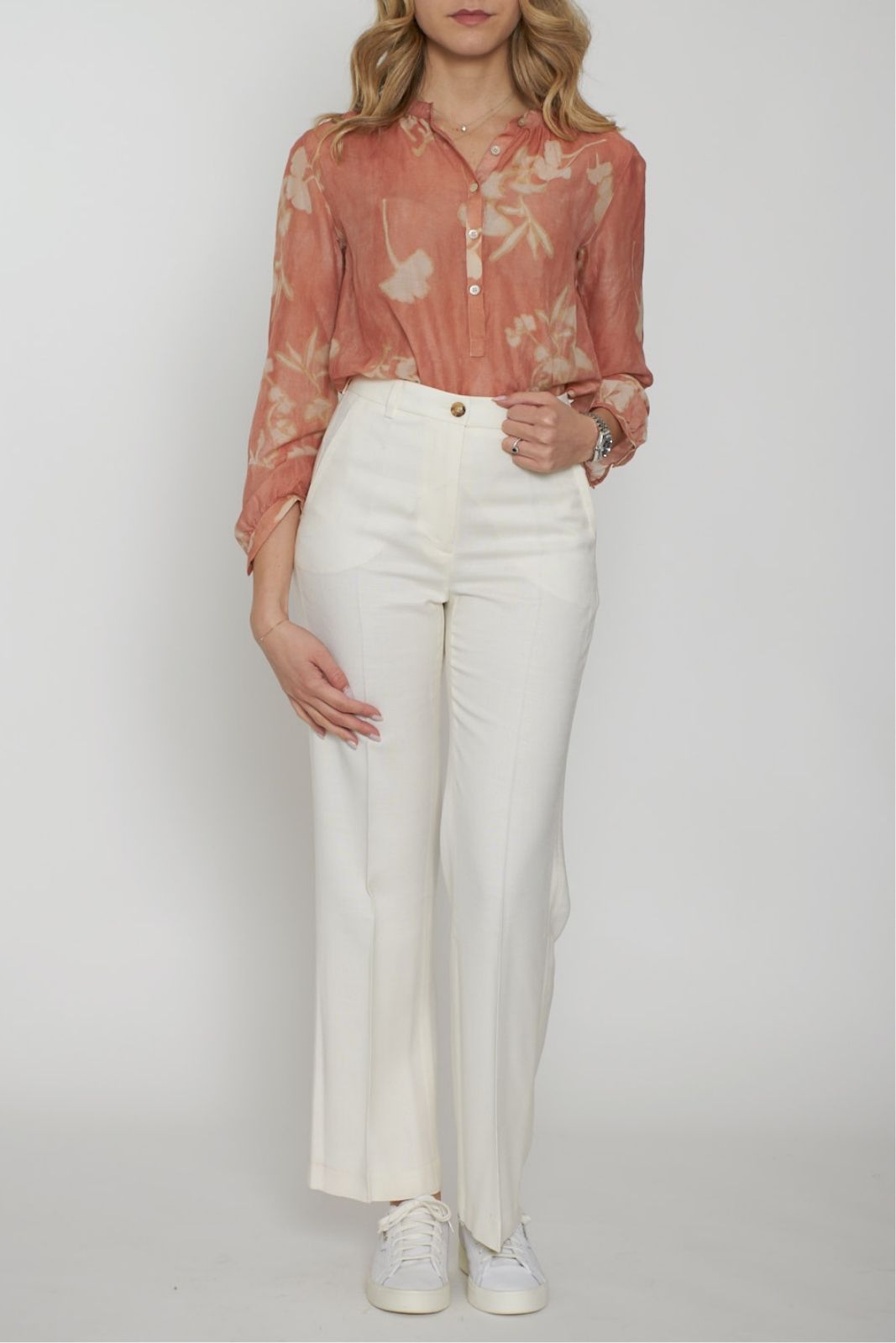 Zhelda Women's Korean Floral Print Shirt