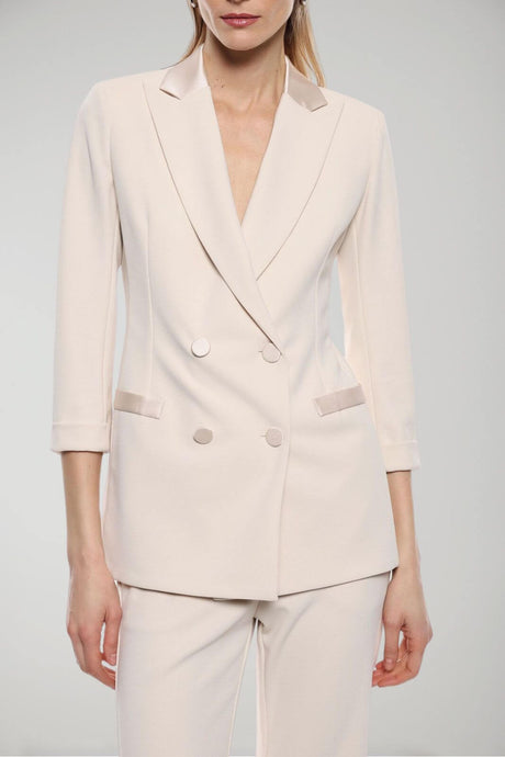 Imperial women's jacket with double-breasted closure and satin details