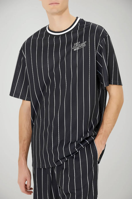 Karl Kani Men's T-Shirt CHEST VARSITY PINSTRIPE MESH TEE
