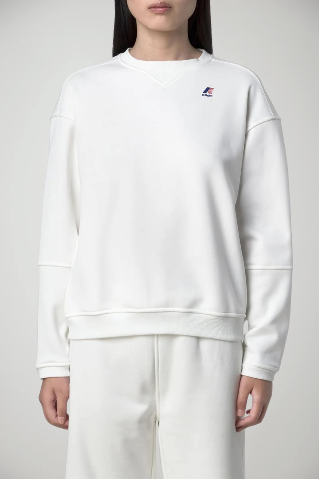 Felpa da donna K-Way Noella a girocollo con logo
