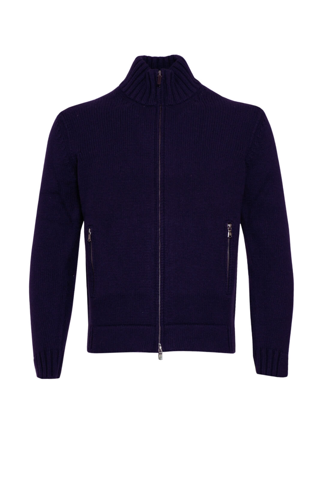 Cardigan da uomo collo alto full zip fronte