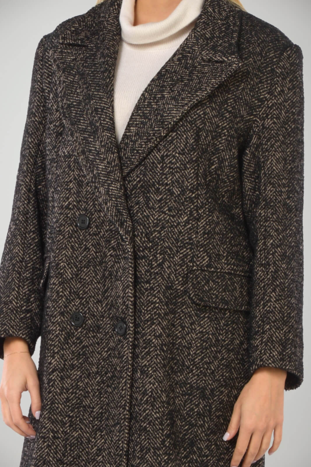 Cappotto da donna Kaos doppiopetto dettaglio