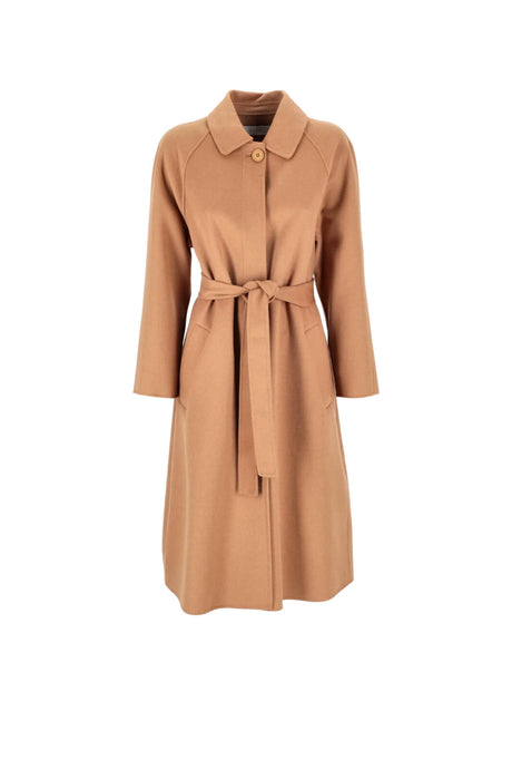 Cappotto Kaos lungo da donna in panno fronte
