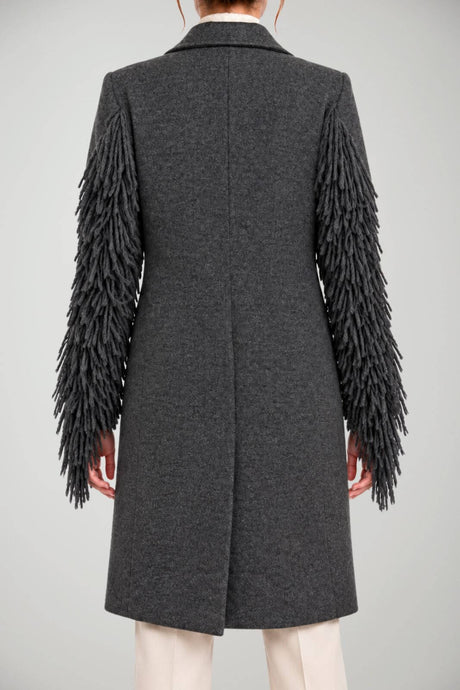 Kaos Cappotto Donna Monopetto con frange
