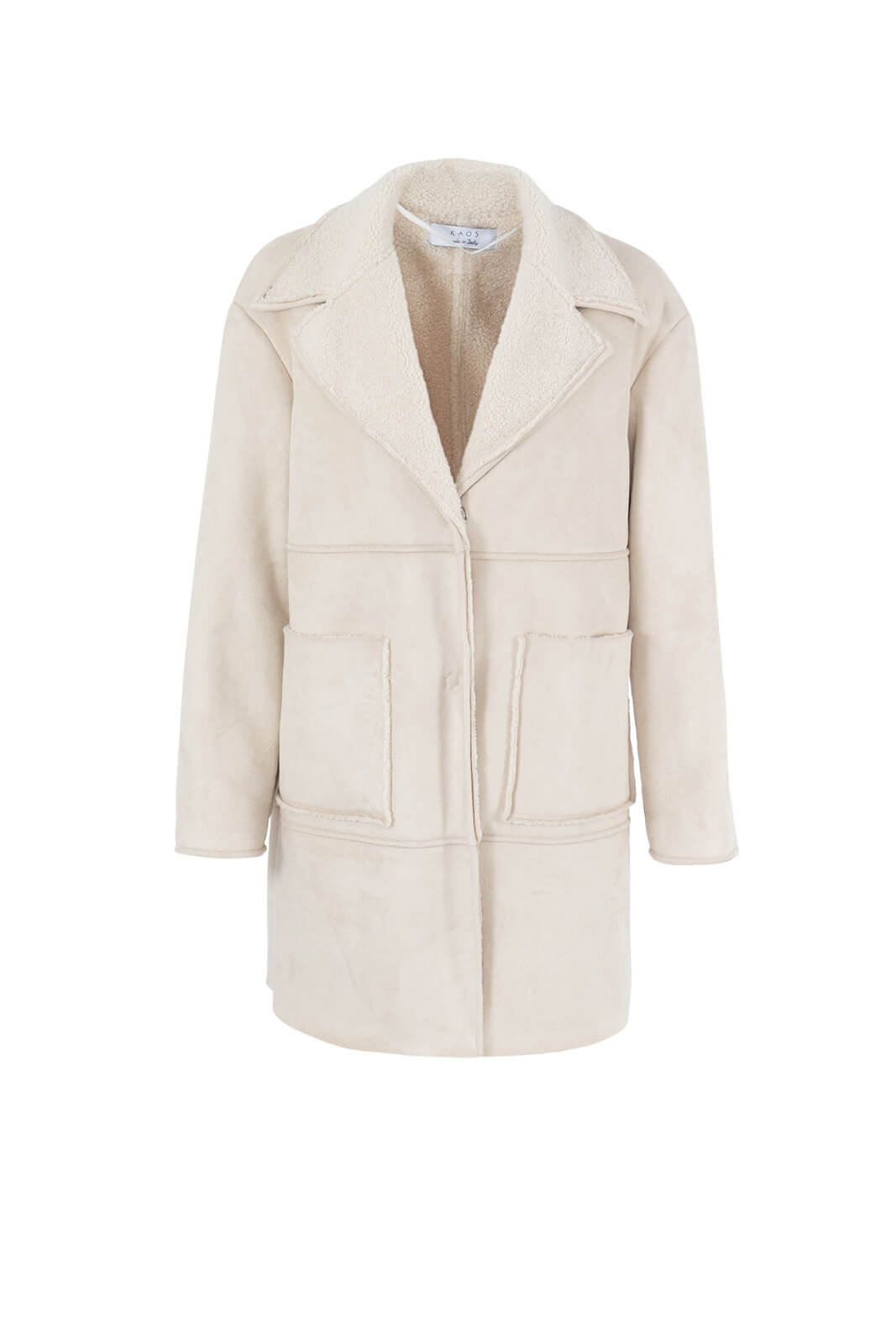 Cappotto Kaos donna montone con pelliccia interna fronte