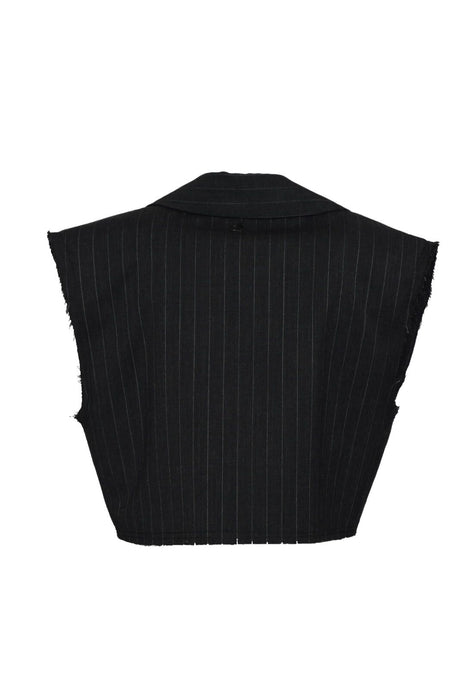 Dixie Gilet Donna gessato con orli sfrangiati