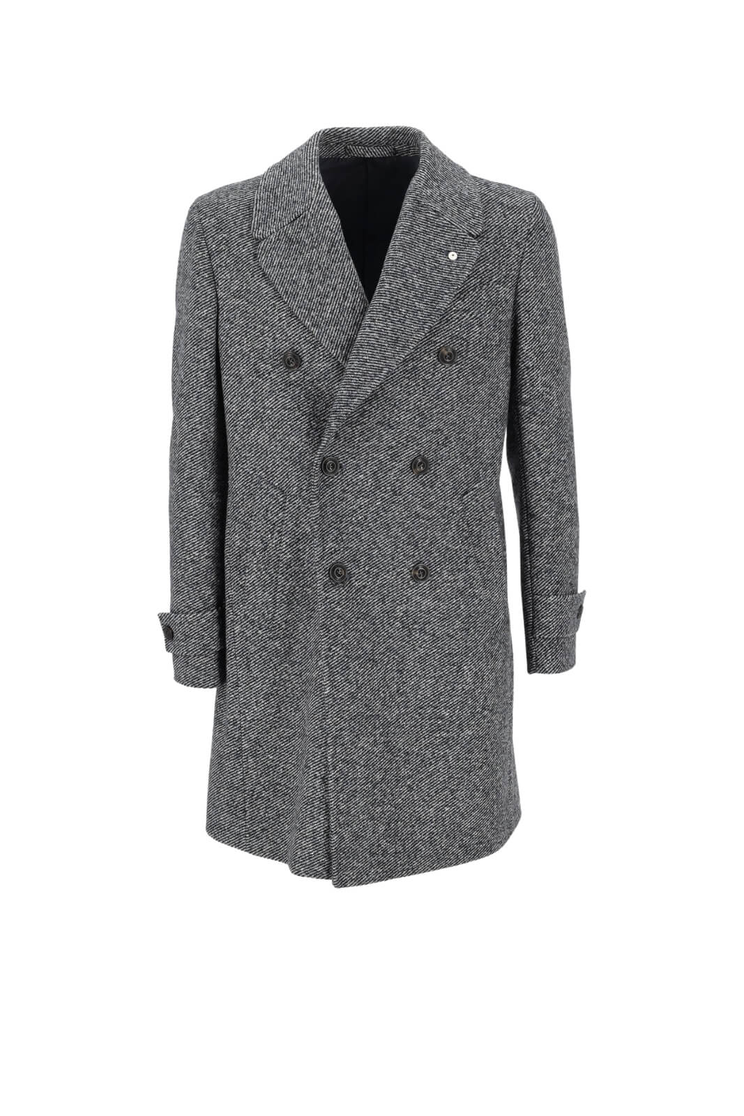 Cappotto LBM 1911 da uomo lungo doppiopetto spinato fronte