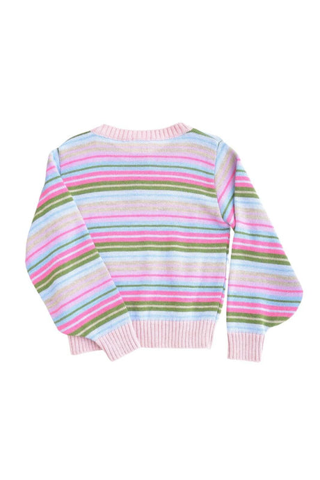 Lùlù Jersey de niña con estampado de rayas multicolor