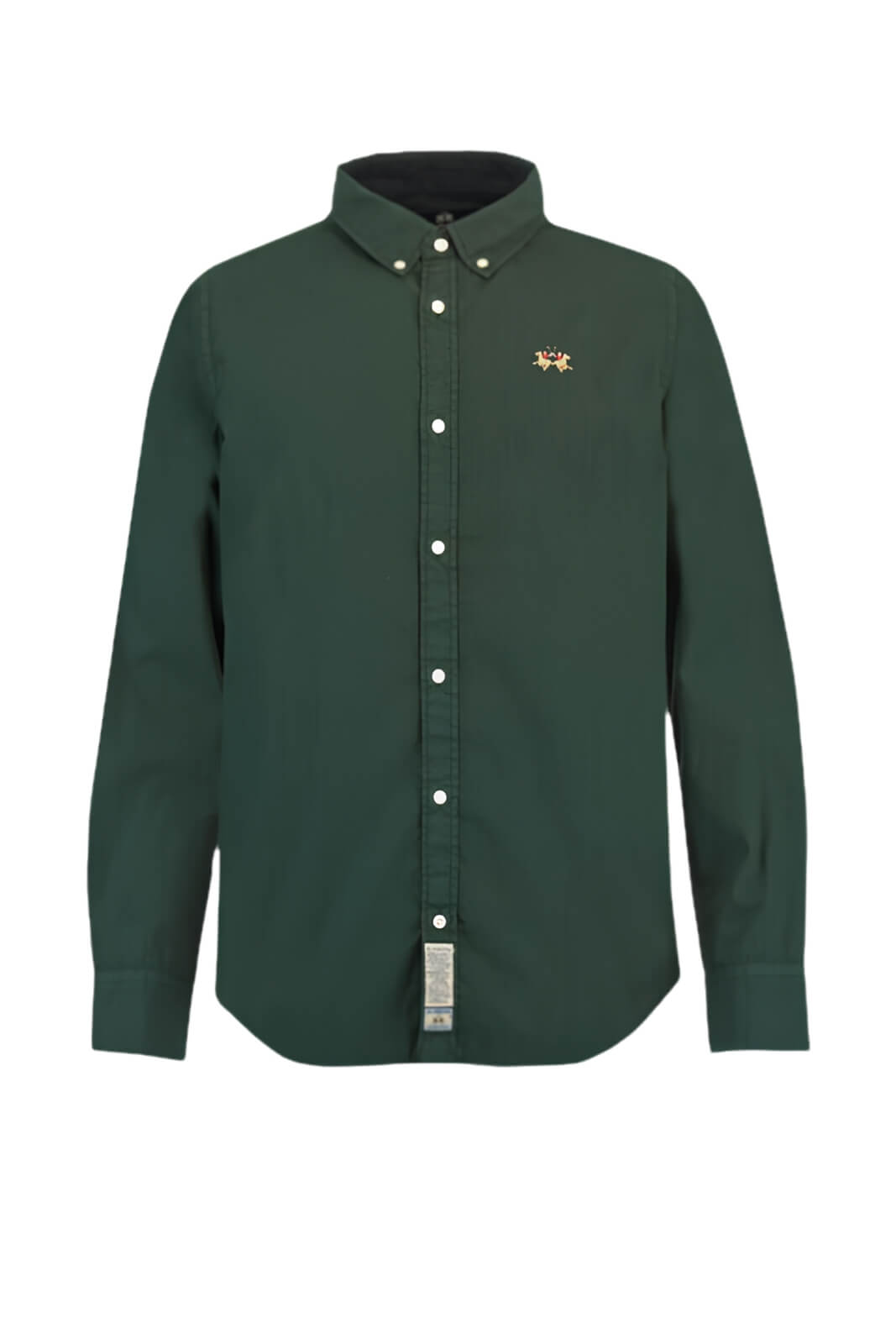 La Martina Camicia Uomo Button Down Slim Fit in Piquet di Cotone
