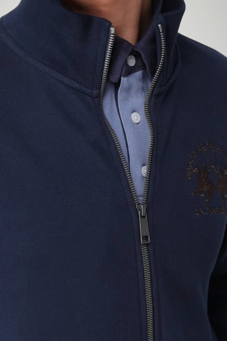 La Martina Felpa Uomo con Zip Doppio Cursore