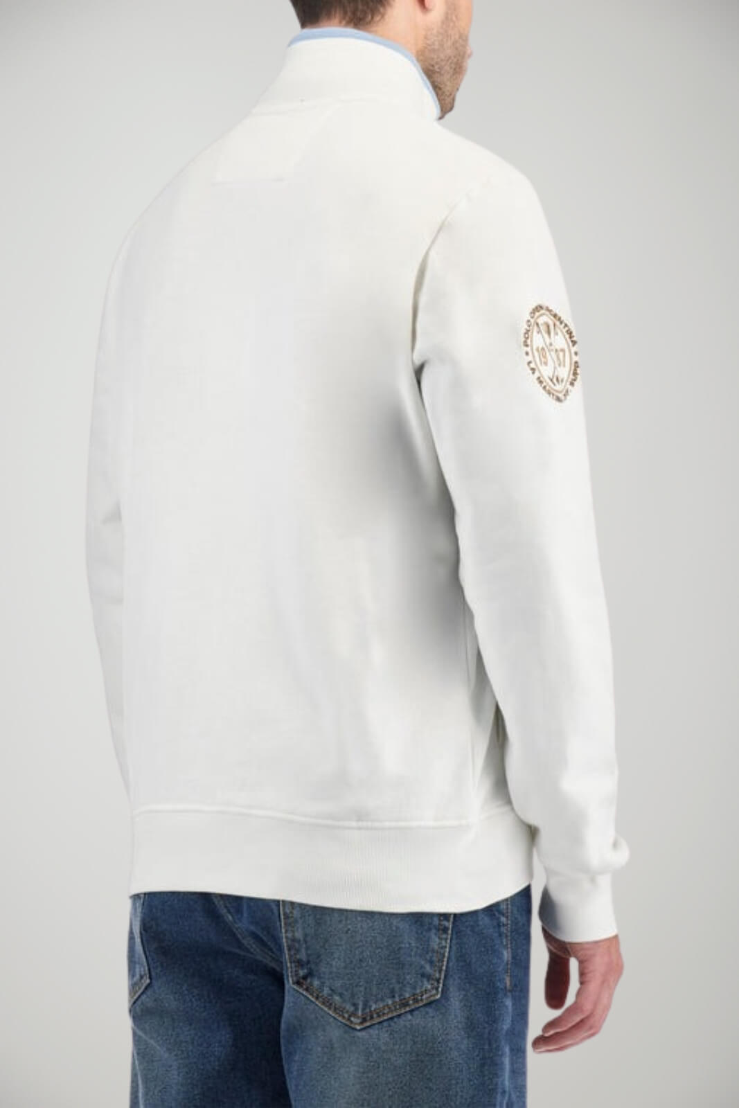 Felpa da uomo La Martina con zip e patch retro