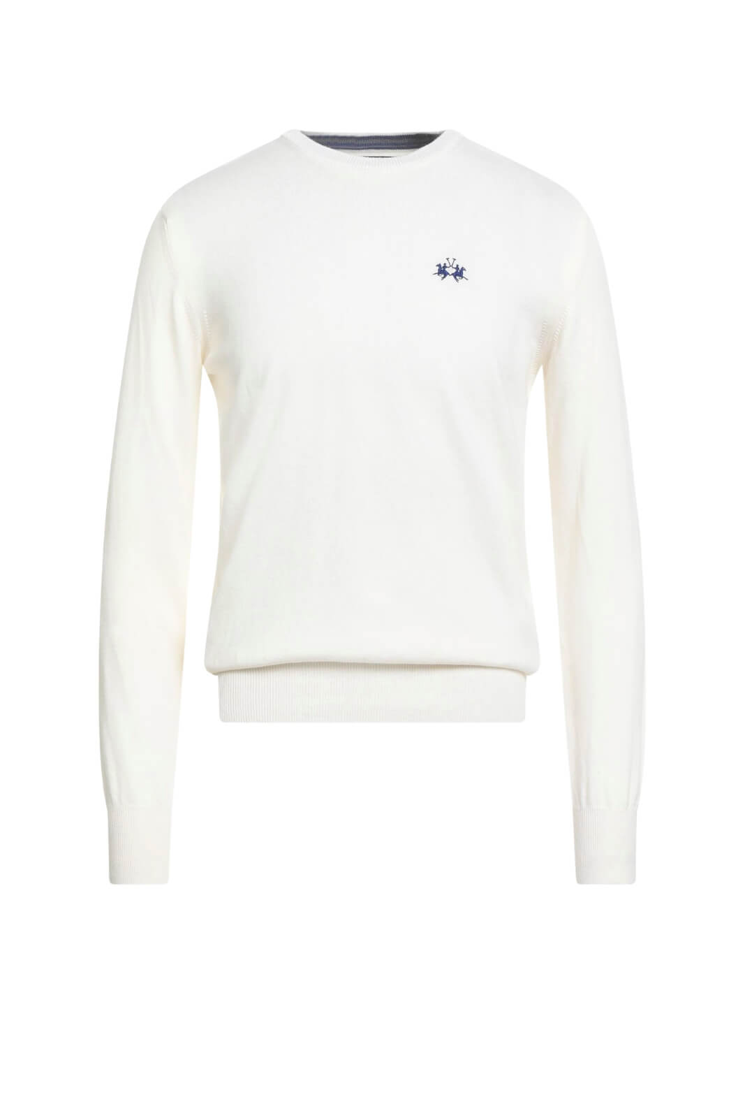 Maglia da uomo La Martina a tinta unita con logo fronte bianco