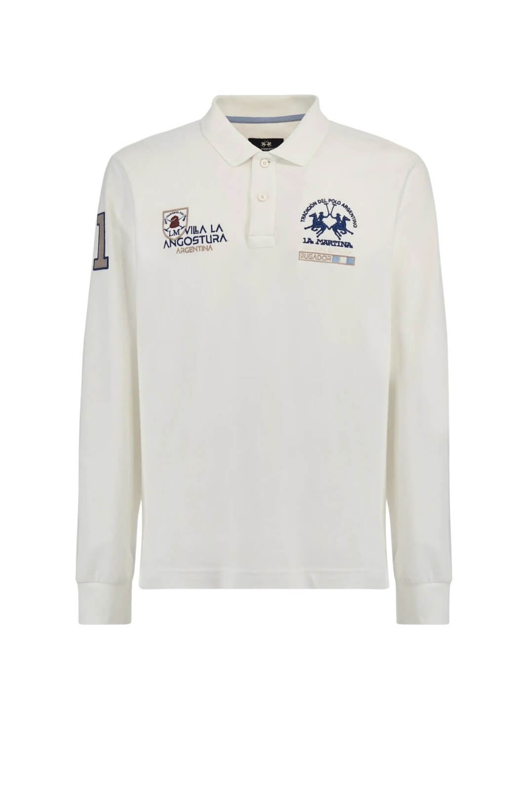 Polo da uomo La Martina in jersey a maniche lunghe fronte