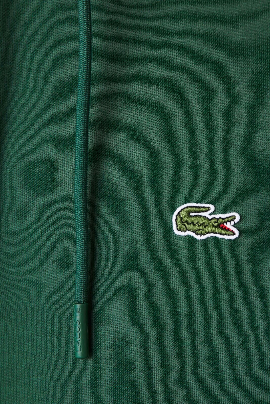Felpa Lacoste da uomo con cappuccio e logo coccodrillo dettaglio