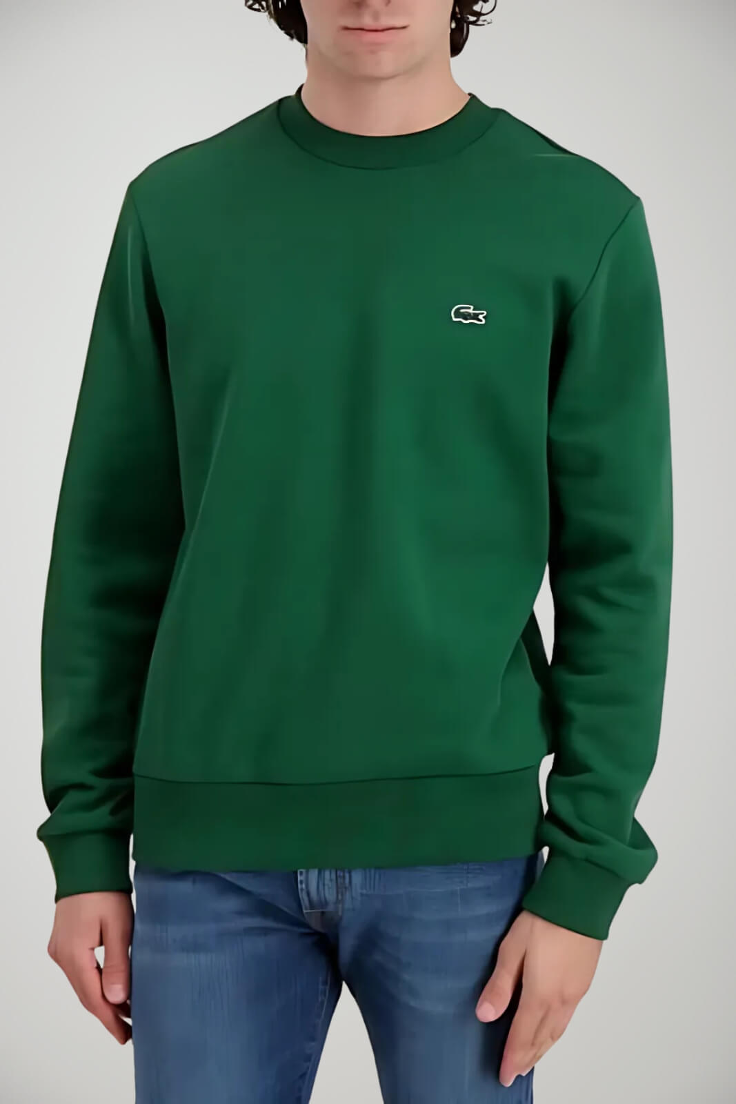 Felpa uomo Lacoste girocollo con logo fronte 1