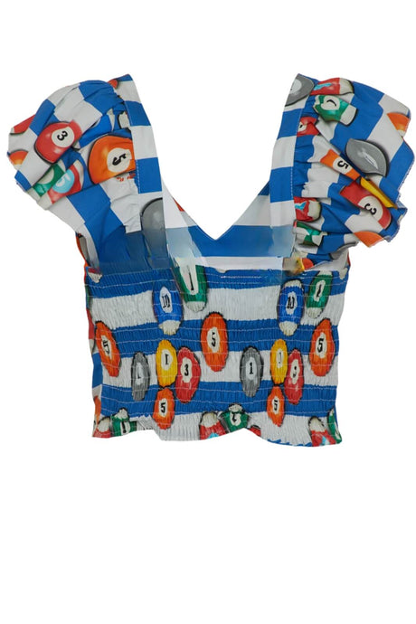 Top Donna Le Sarte del Sole stampa biliardo retro