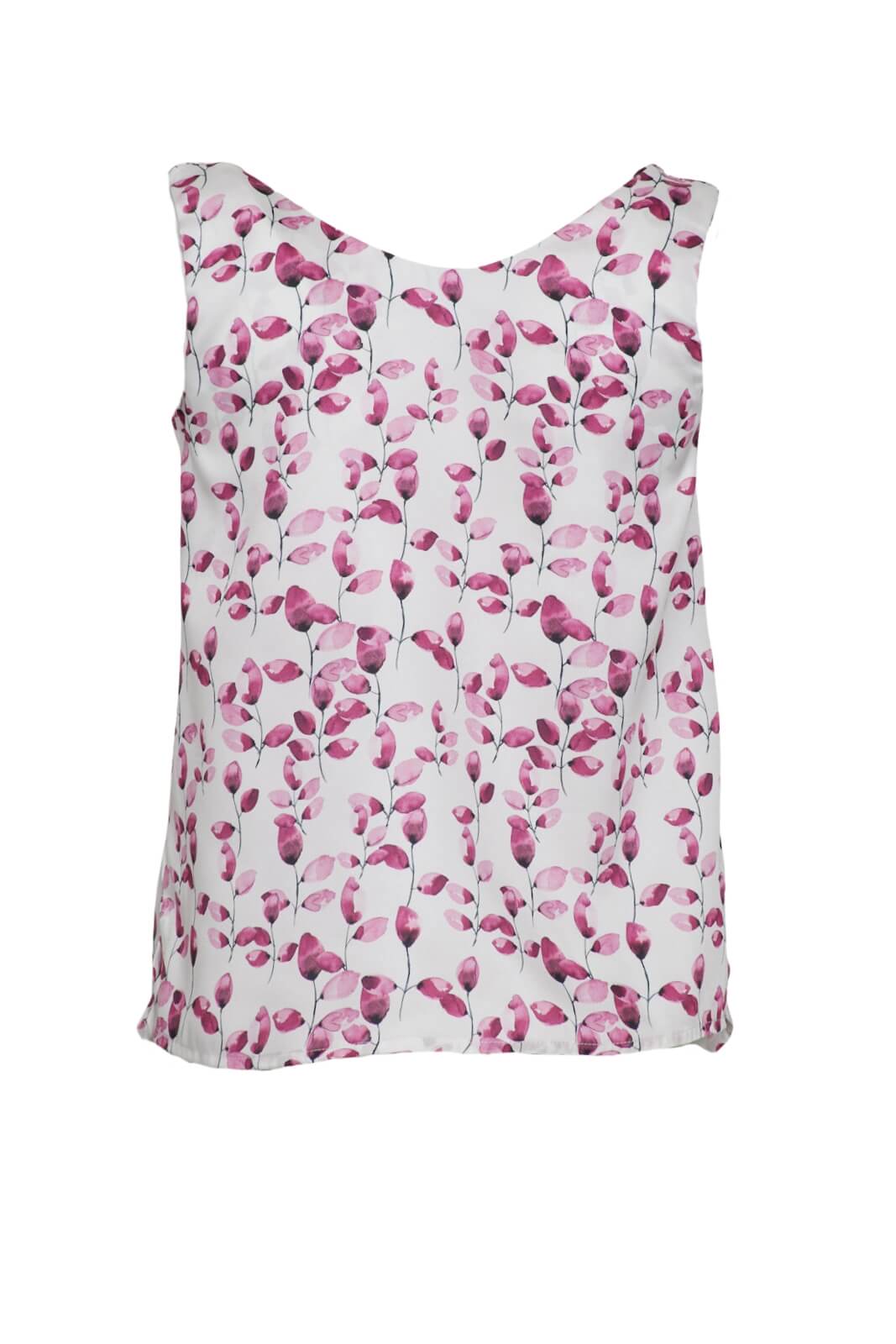 Canotta donna smanicata stampa floreale retro