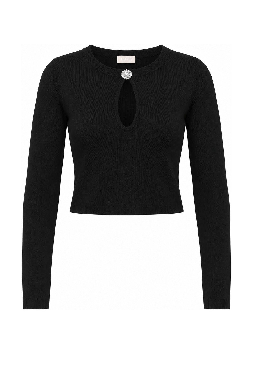 Liu Jo maglia donna crop con bottone gioiello