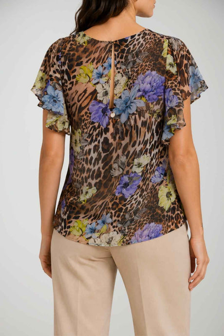 Liu Jo Blusa Donna Animalier con dettagli Floreali