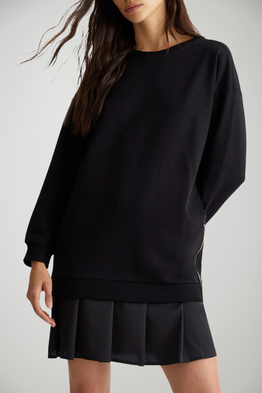 Abito Donna Liu Jo in maglia con balza in raso fronte 1