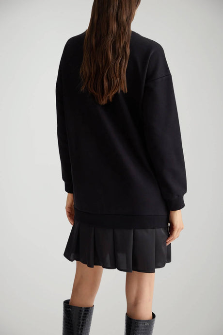 Abito Donna Liu Jo in maglia con balza in raso retro