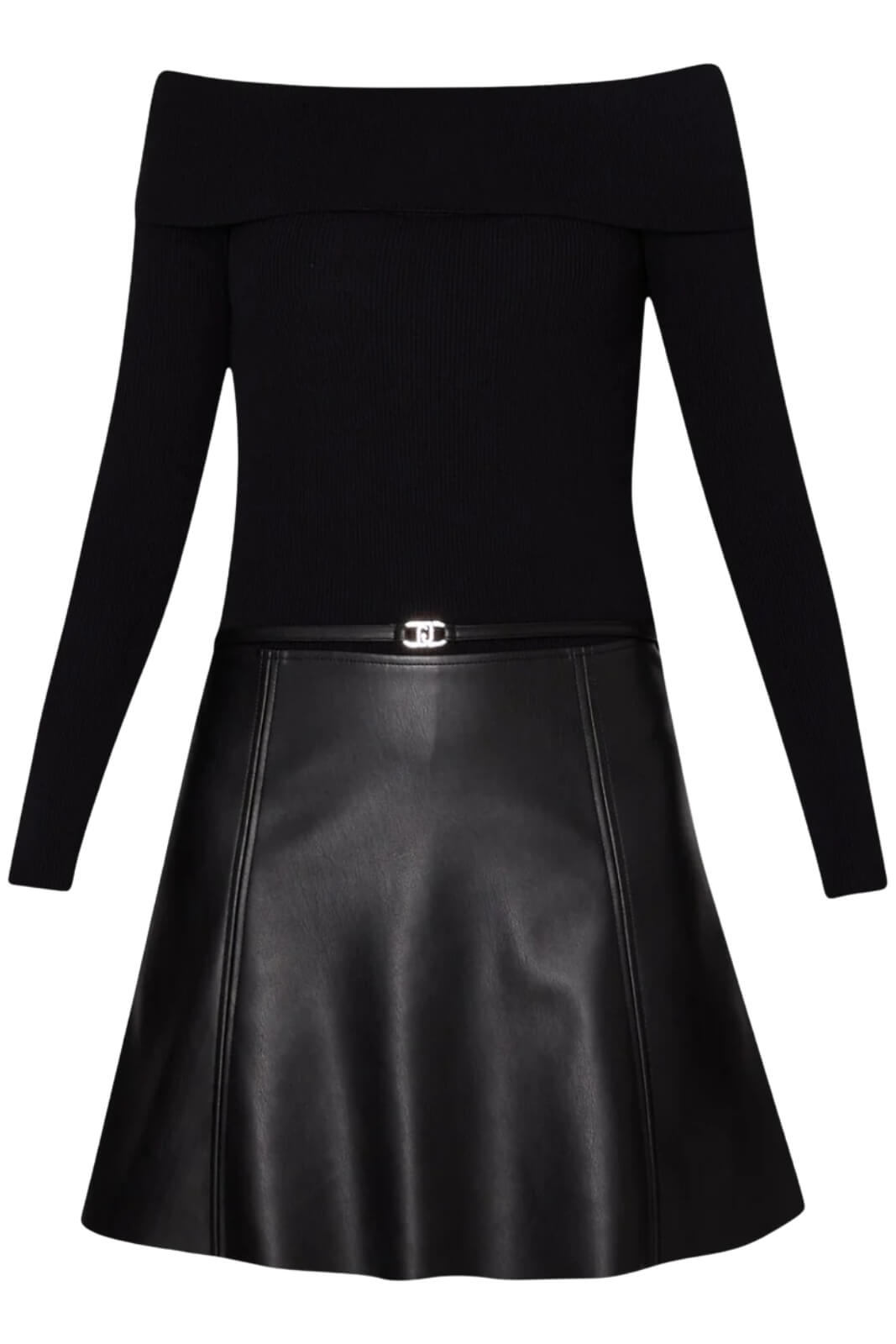 Abito donna Liu Jo in maglia con gonna in ecopelle fronte