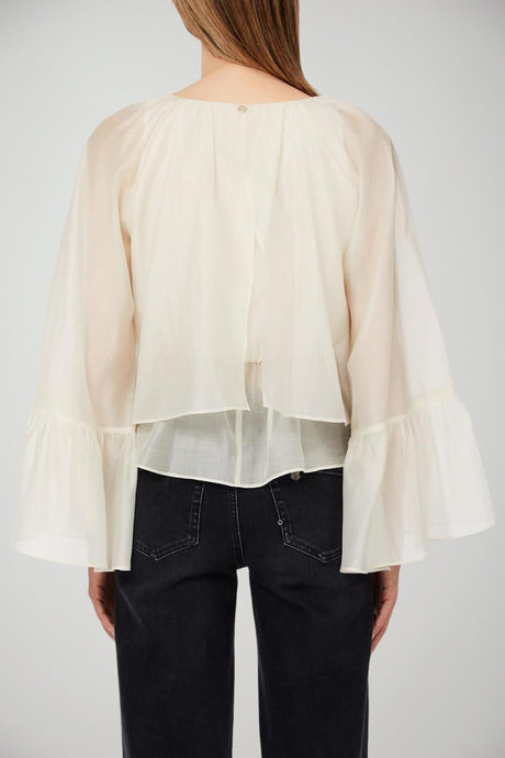 Liu Jo Blusa Donna in mussola con polsini ampi