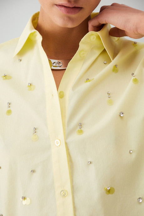 Liu Jo Camicia Donna in popeline con strass / Limone